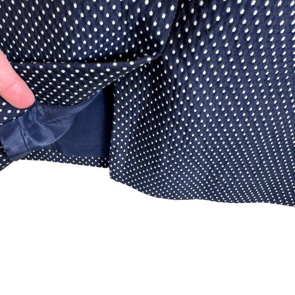 J. Crew NWOT Navy Blue White Polka Dot Sleeveless Knee Length Dress Size 4 - Picture 7 of 10